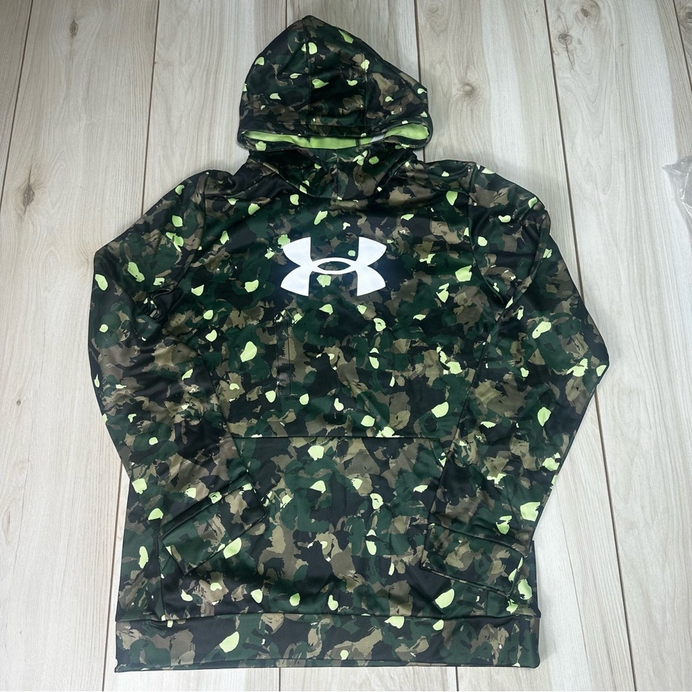 *NEW* Under Armour Fleece Lined Hoodie Youth XL Loose Fit Green Camo